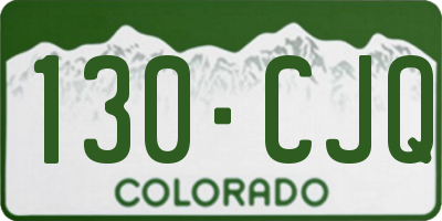 CO license plate 130CJQ