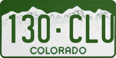 CO license plate 130CLU