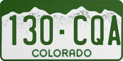 CO license plate 130CQA