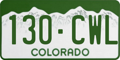 CO license plate 130CWL