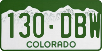 CO license plate 130DBW