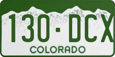 CO license plate 130DCX