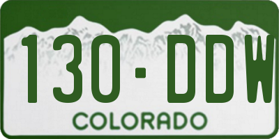 CO license plate 130DDW