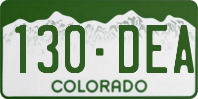 CO license plate 130DEA