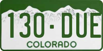 CO license plate 130DUE