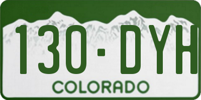 CO license plate 130DYH