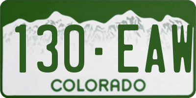 CO license plate 130EAW