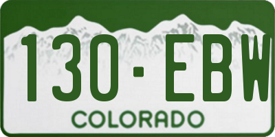 CO license plate 130EBW