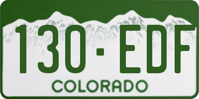 CO license plate 130EDF