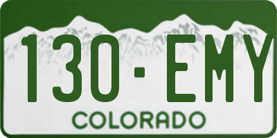 CO license plate 130EMY