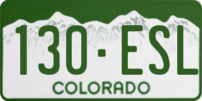 CO license plate 130ESL