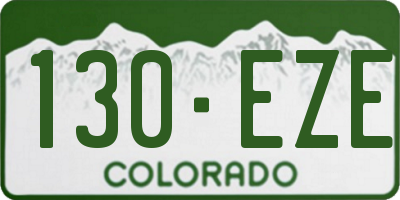 CO license plate 130EZE