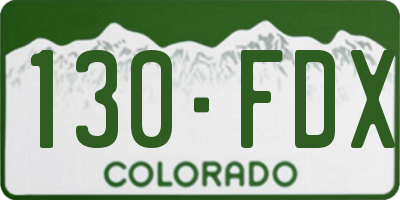 CO license plate 130FDX