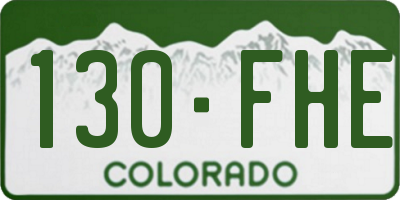 CO license plate 130FHE