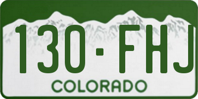 CO license plate 130FHJ