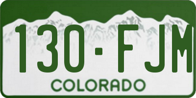 CO license plate 130FJM
