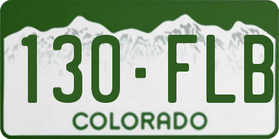 CO license plate 130FLB