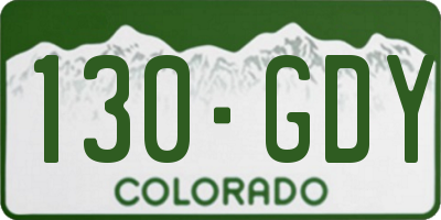 CO license plate 130GDY