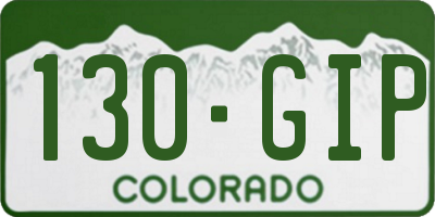 CO license plate 130GIP