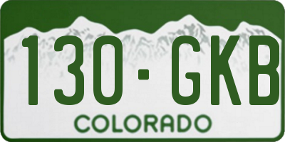 CO license plate 130GKB