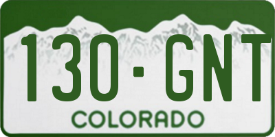 CO license plate 130GNT
