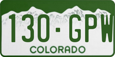 CO license plate 130GPW