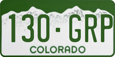 CO license plate 130GRP
