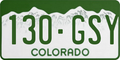 CO license plate 130GSY