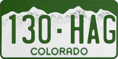 CO license plate 130HAG