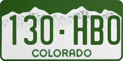 CO license plate 130HBO