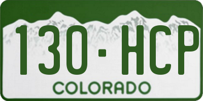 CO license plate 130HCP
