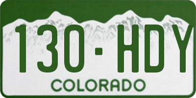 CO license plate 130HDY