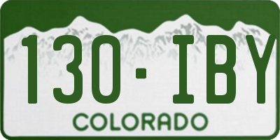 CO license plate 130IBY