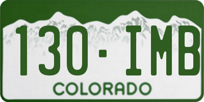 CO license plate 130IMB