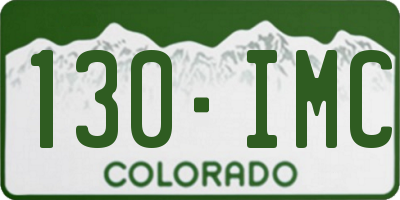 CO license plate 130IMC