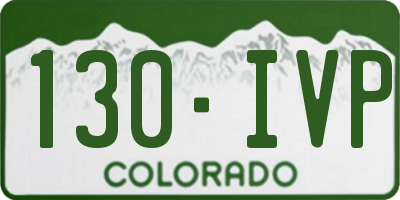 CO license plate 130IVP