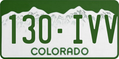 CO license plate 130IVV