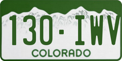 CO license plate 130IWV