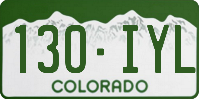 CO license plate 130IYL