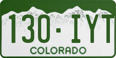 CO license plate 130IYT