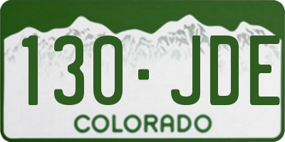 CO license plate 130JDE