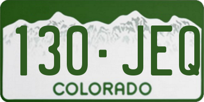 CO license plate 130JEQ