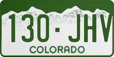 CO license plate 130JHV