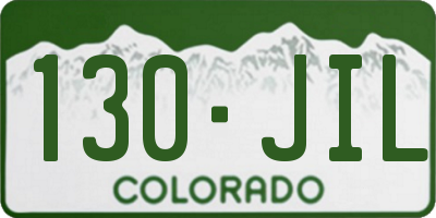 CO license plate 130JIL