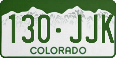 CO license plate 130JJK