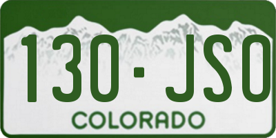 CO license plate 130JSO