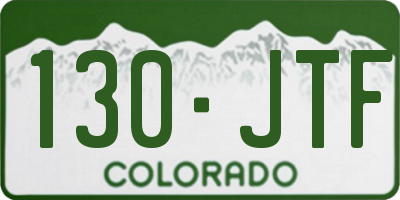 CO license plate 130JTF