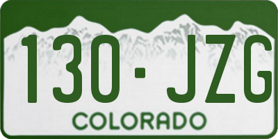 CO license plate 130JZG