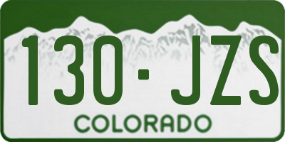 CO license plate 130JZS