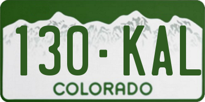 CO license plate 130KAL